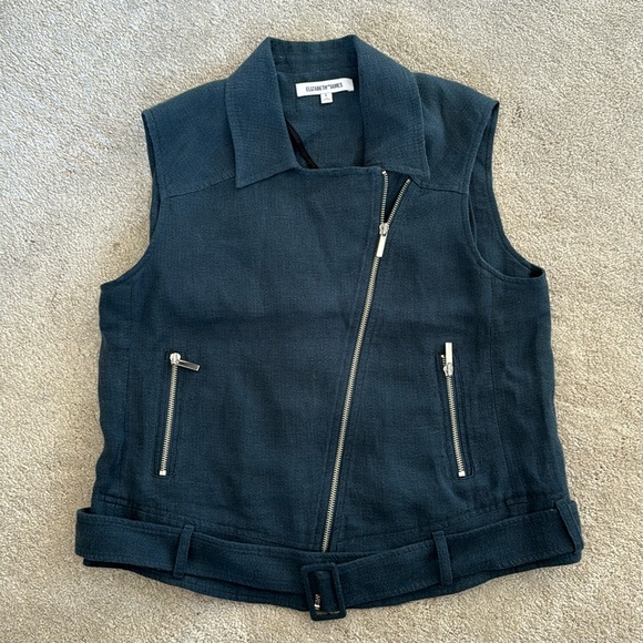Elizabeth and James Zip Up Vest with Belt - Picture 1 of 5